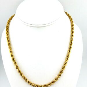 Vintage Monet Gold Toned Thick Rope Chain Necklace